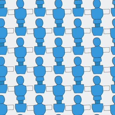 Tablo futbol kroki. Seamless modeli ile çizilmiş karikatür Icon - oyuncu. Vektör çizim - renk örneği içinde