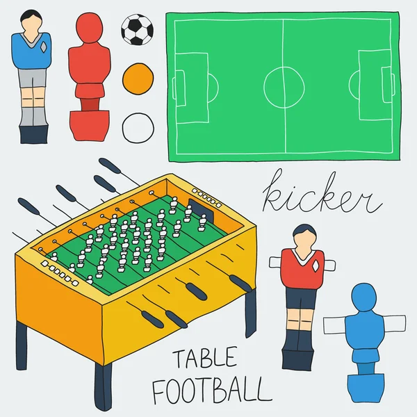 Набор икон настольного футбола. Векторная иллюстрация — стоковый вектор