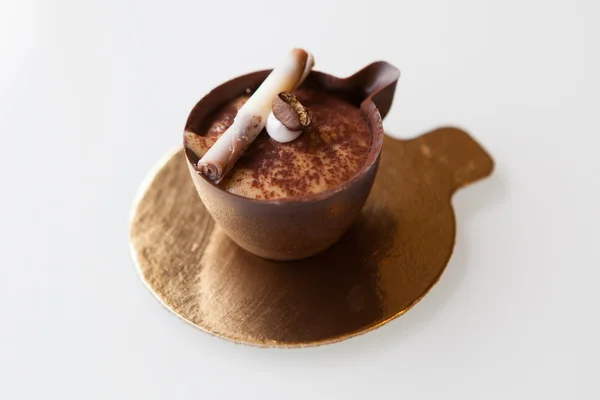 Bolo de sobremesa de chocolate chique — Fotografia de Stock