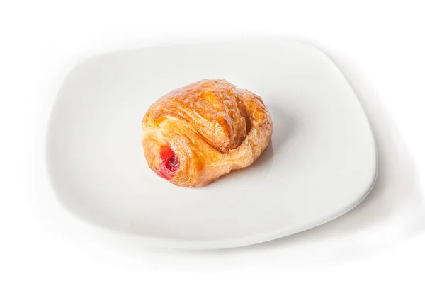 Croissant mit Marmelade — Stockfoto