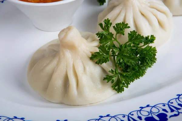 Momos con salsa — Foto de Stock