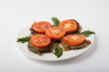 fırında patlıcan domates ile