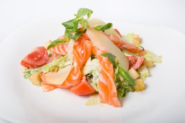 sebze salatası somon ile