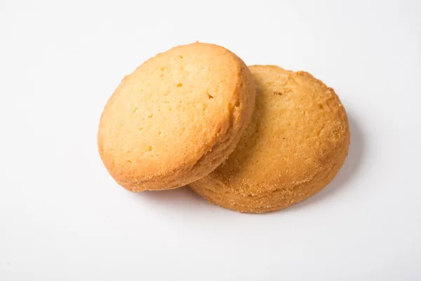 Två cookies på vit bakgrund — Stockfoto