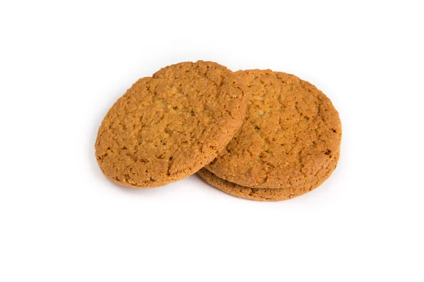 Ovesné sušenky na bílém pozadí — Stock fotografie