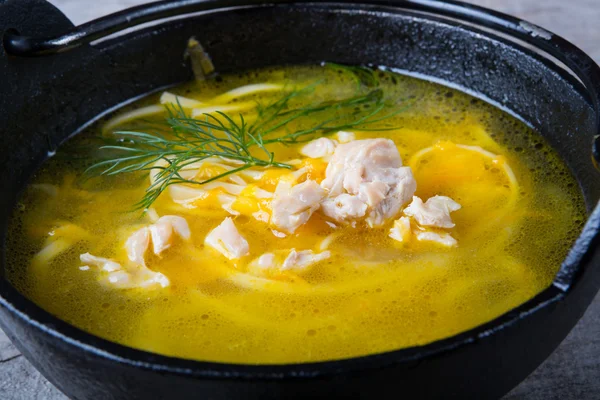 Zuppa di tagliatelle di pollo — Foto Stock