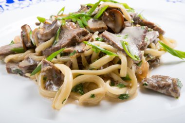 Beef noodle pırasa ile