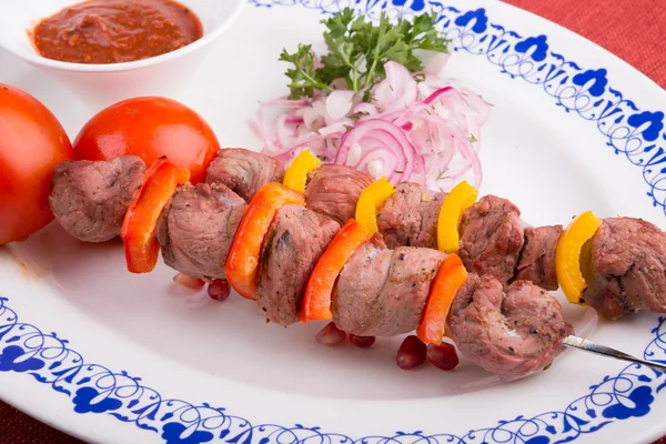Grilovaný kebab maso — Stock fotografie