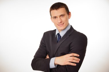 Elleri bağlı bir iş adamı.