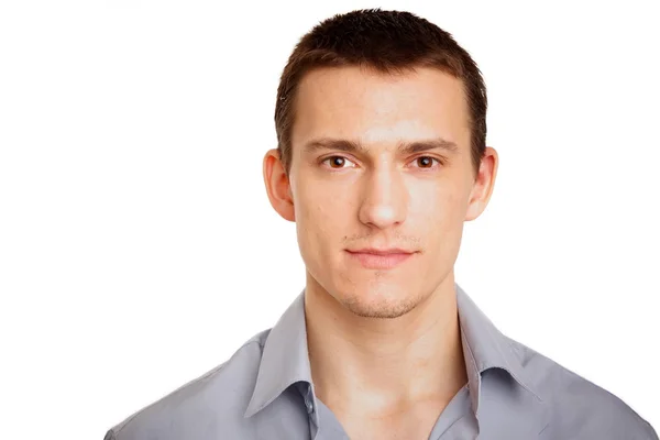 Young man in grey  shirt — Stock Photo, Image