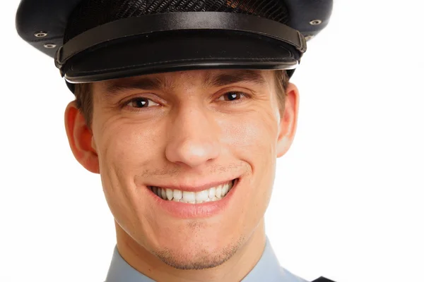 Jovem policial sorridente — Fotografia de Stock