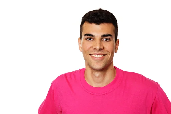 Young man in pink shirt — Stock Photo, Image