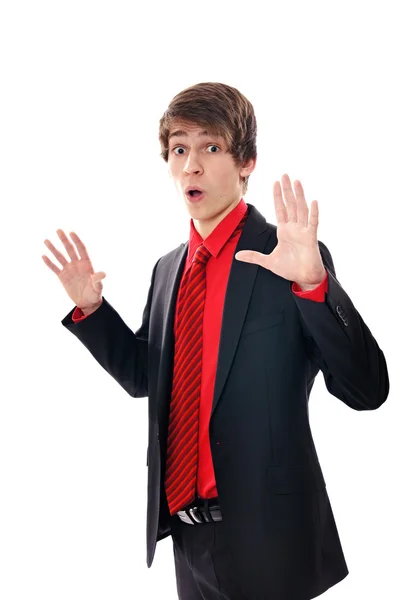 Surprised young businessman — Stock Photo, Image