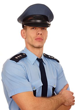 Portrait of young policeman clipart