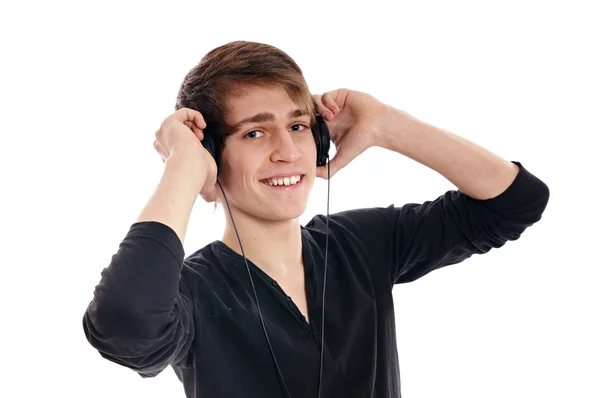 Young man with headphones — Stock Photo, Image