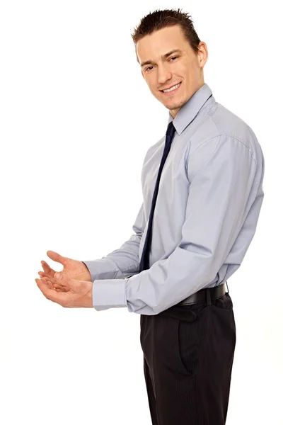 Man shows with hands — Stock Photo, Image