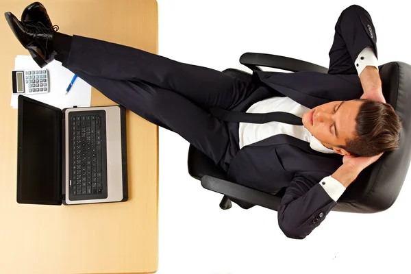 Businessman relaxing in work — Stock Photo, Image