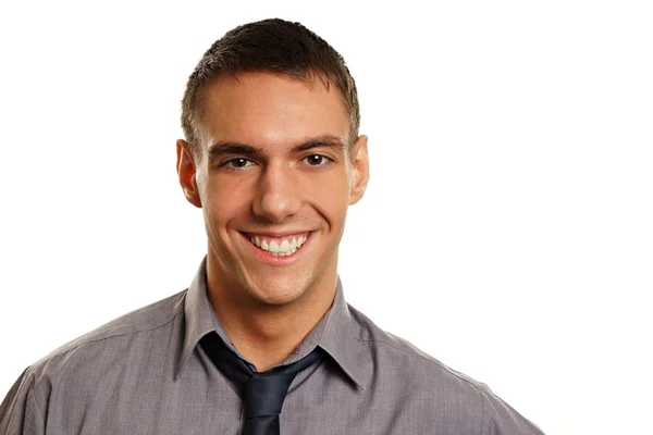 Sorrindo homem em camisa e gravata — Fotografia de Stock