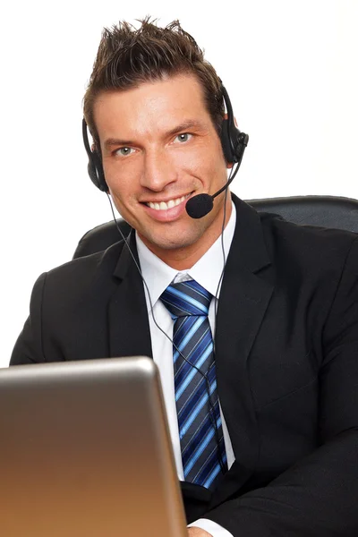 Service operator speaks with a some customer — Stock Photo, Image