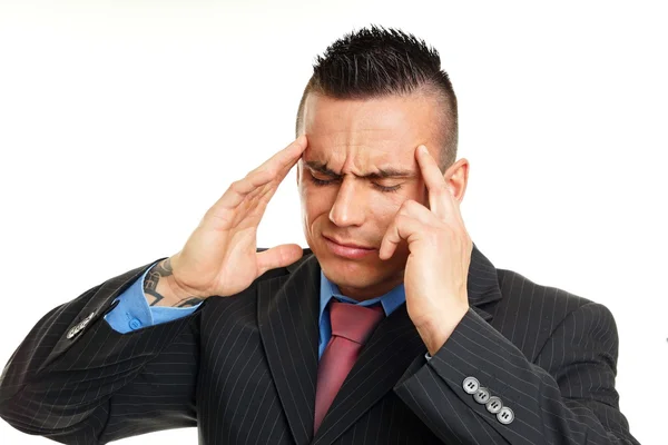 Businessman has a headache — Stock Photo, Image