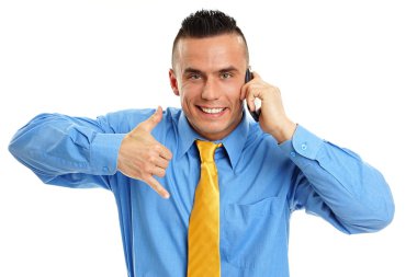 Mutlu bir adam görüşmeleri de cep telefonu