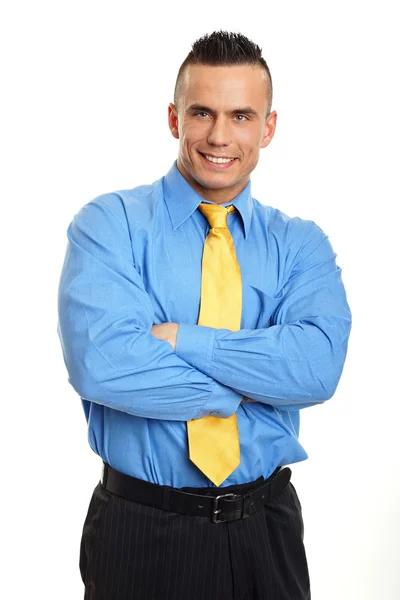 Man in blue shirt — Stock Photo, Image