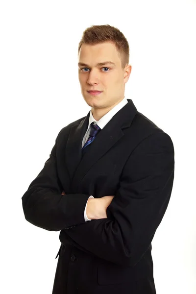 Young man in black suit — Stock Photo, Image