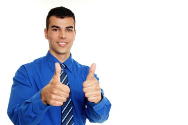 işadamı el başparmak yukarıya