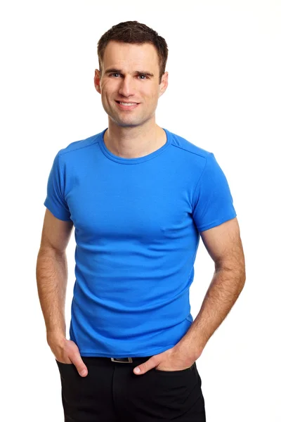Muž v modré košili — Stock fotografie