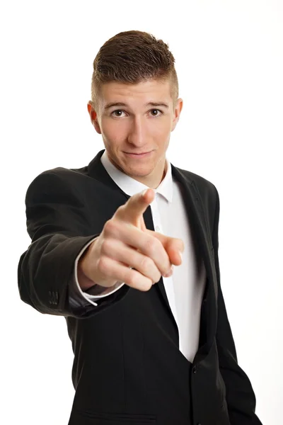 Businessman shows on you — Stock Photo, Image