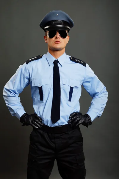Policeman in sunglasses — Stock Photo, Image