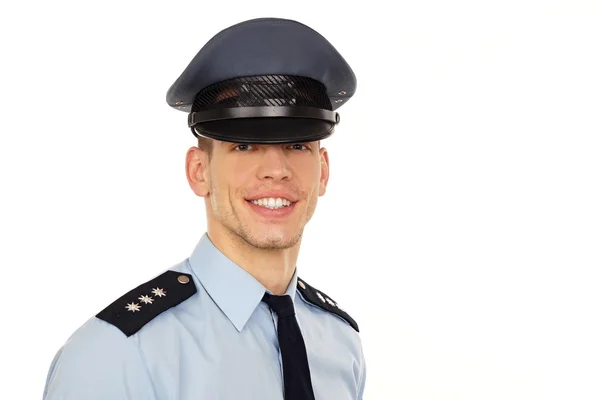 Jovem policial sorridente — Fotografia de Stock