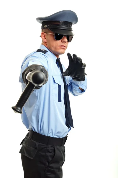 Policía en uniforme muestra en usted —  Fotos de Stock