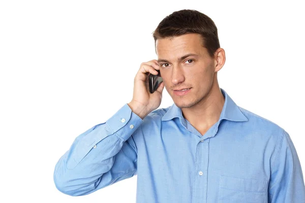 Man talks into the mobile phone — Stock Photo, Image