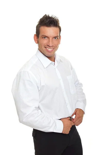 Affärsman i vit skjorta — Stockfoto