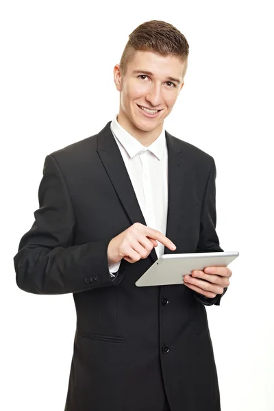 Businessman detiene tablet digitale Foto Stock