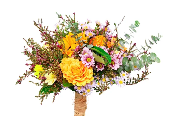 Flowers with autumn decoration — Stock Photo, Image