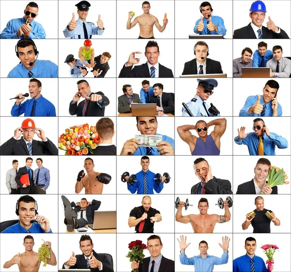 Foto mozaiky lidí v práci — Stock fotografie