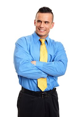 Mavi tişörtlü adam