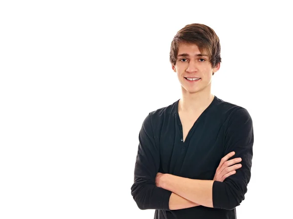 Hombre sonriente con camisa negra —  Fotos de Stock