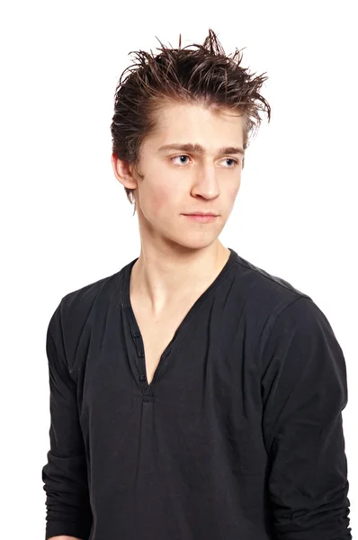 Fiatal férfi fekete ingben — Stock Fotó