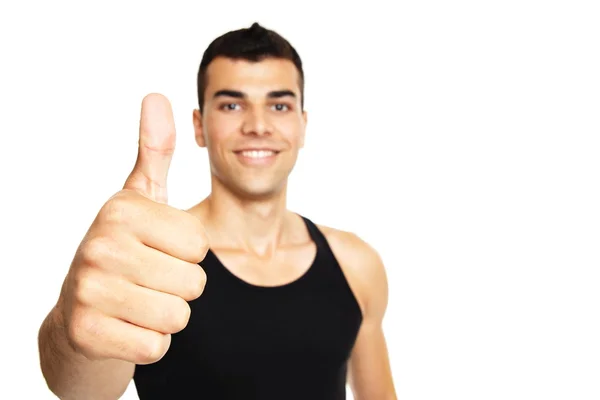 Man shows thumb up — Stock Photo, Image