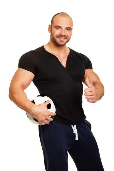 Man with soccer ball — Stock Photo, Image