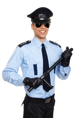 Polis Cop elinde tutar.