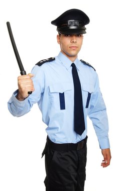 Polis Cop elinde tutar.