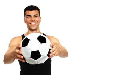 adam futbol topu ile