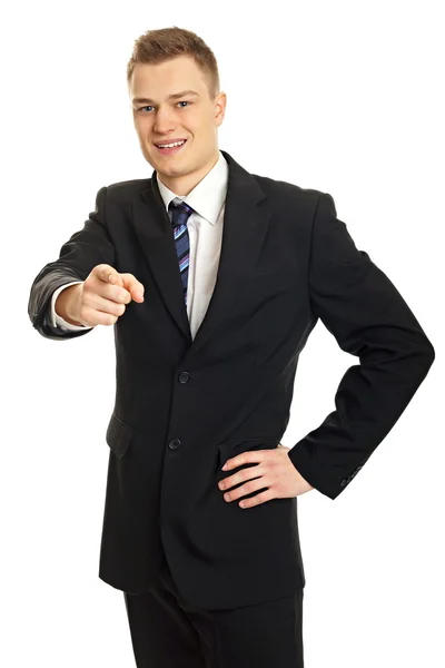 Businessman shows on you — Stock Photo, Image