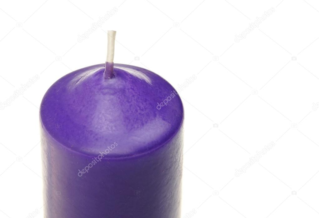 Violet unlit candle