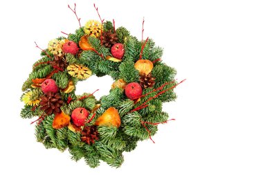 Köknar üzerinden Advent dekoratif çelenk