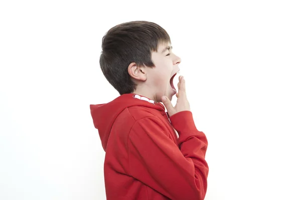 Boy yawning — Stock Photo, Image